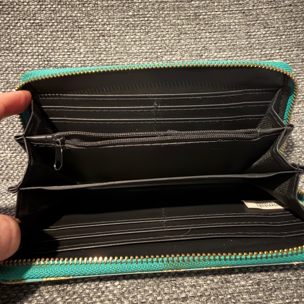 Pineapple Patterned Teal Women's Wallet - Picture 3 of 5